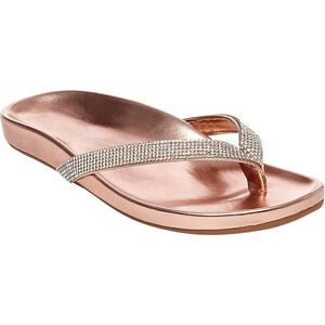 𝅺Steve Madden Telleer Footbed Thongs Sandals Glass Beaded Crystal Rhinestone